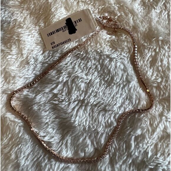 NEW BaubleBar Gold Crystal Baguette Collar Necklace Minimalist - Picture 6 of 10